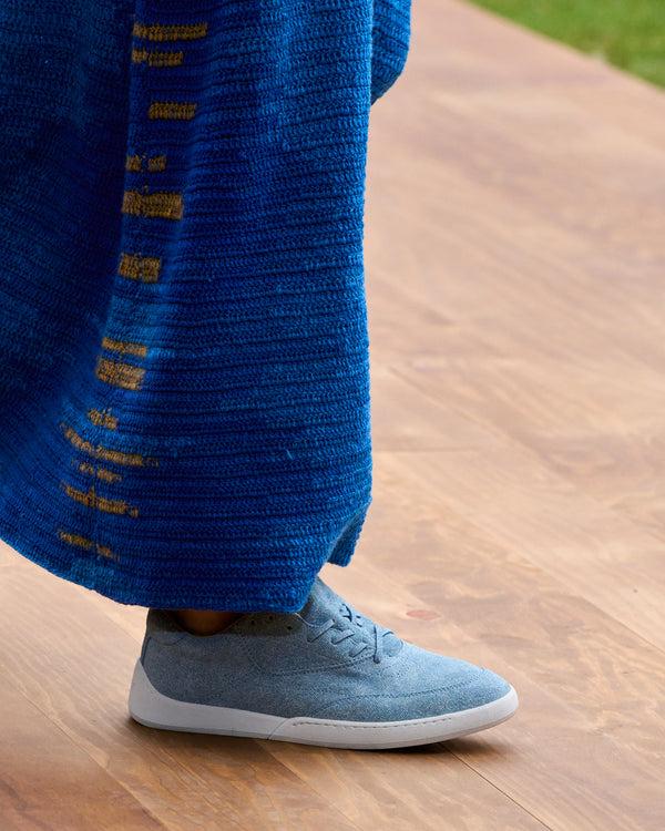 Gabriela Hearst Ohio Slip-on Sneaker In Light Blue Suede Denim