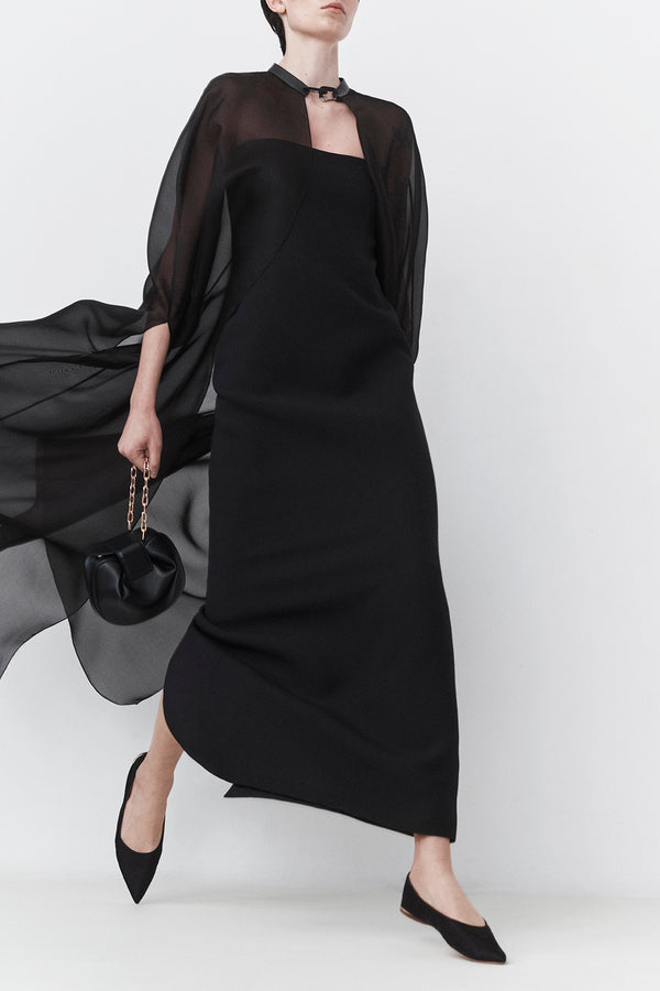 Gabriela Hearst Opus Maxi Dress In Black Wool Silk Cady