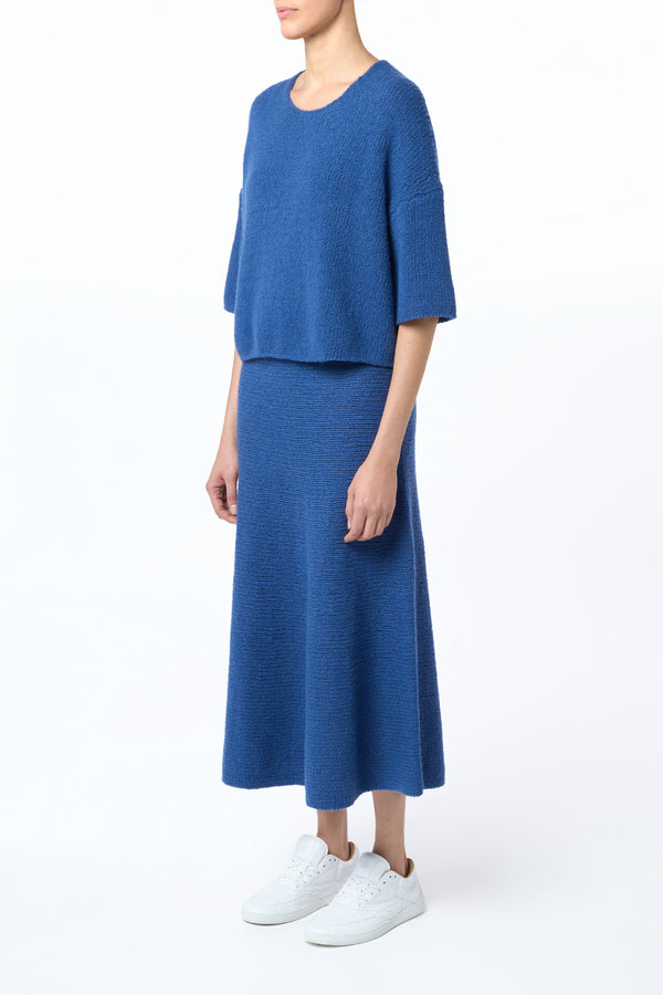 Gabriela Hearst Ostara Knit Maxi Skirt In Dark Blue Denim Cashmere
