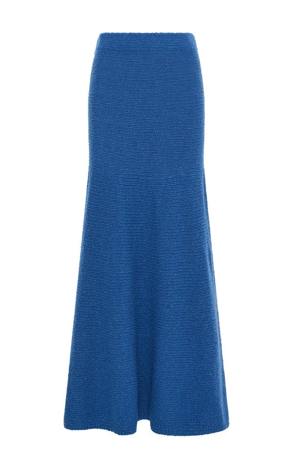 gabriela hearst Ostara Knit Maxi Skirt in Dark Blue Denim Cashmere