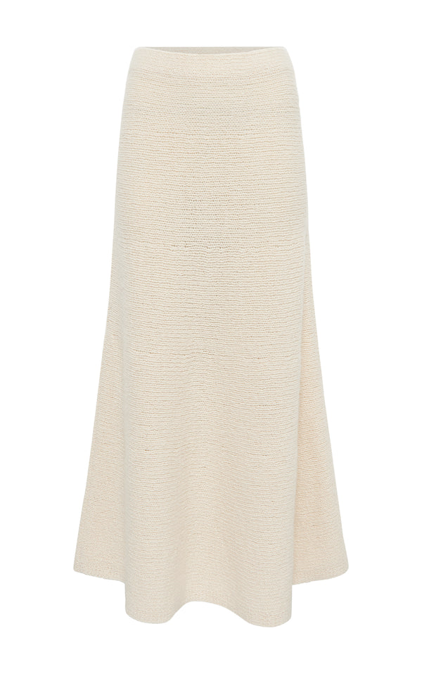 gabriela hearst Ostara Knit Maxi Skirt in Ivory Cashmere