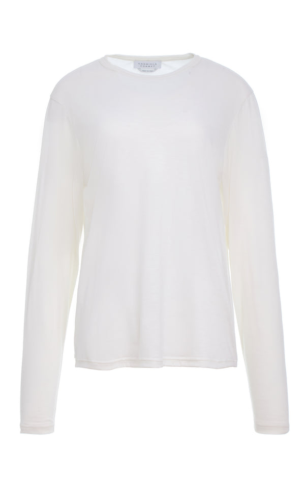gabriela hearst Pacific Long Sleeve T-Shirt in Ivory Cashmere