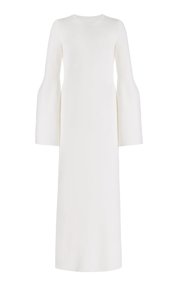 gabriela hearst Palanco Knit Maxi Dress in White Merino Wool Cashmere