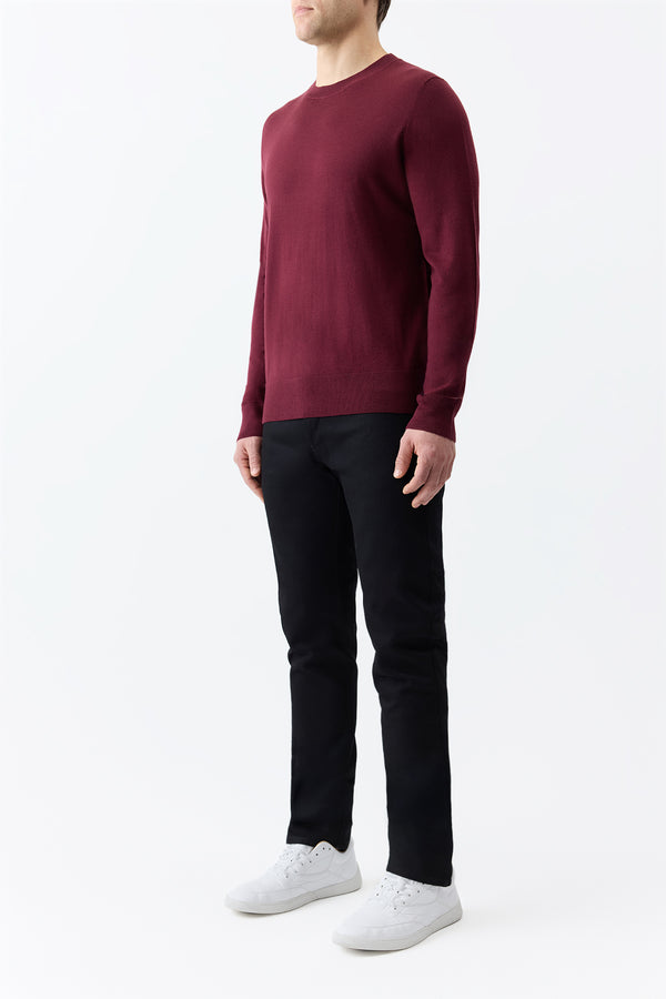 Gabriela Hearst Palco Knit Crewneck In Bordeaux Merino Wool