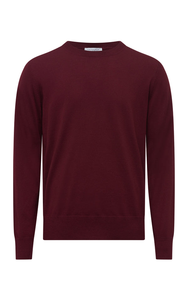 Gabriela Hearst Palco Knit Crewneck In Bordeaux Merino Wool