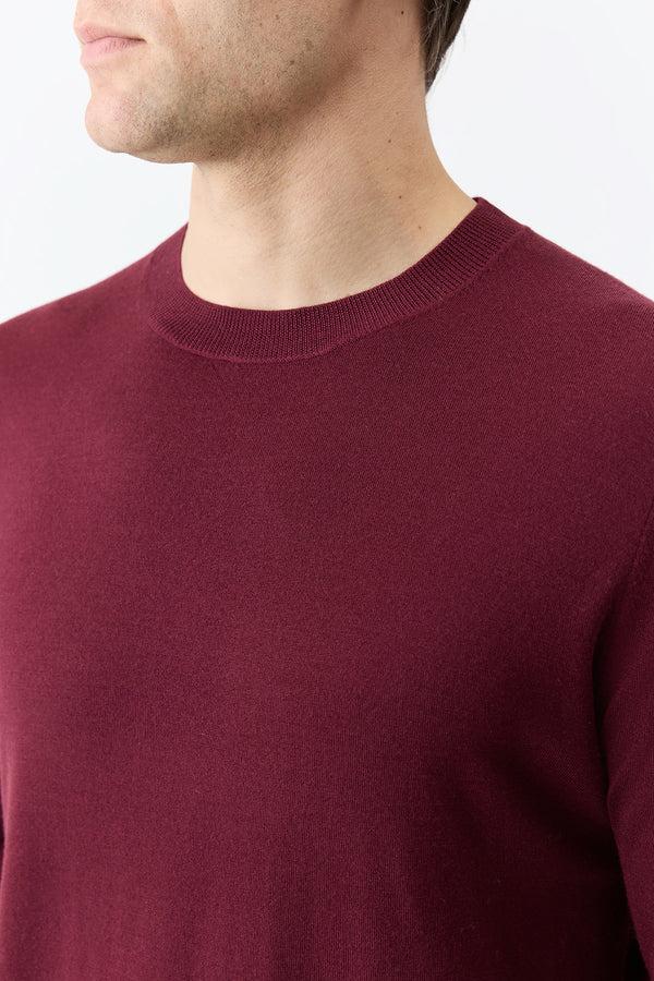 Gabriela Hearst Palco Knit Crewneck In Bordeaux Merino Wool