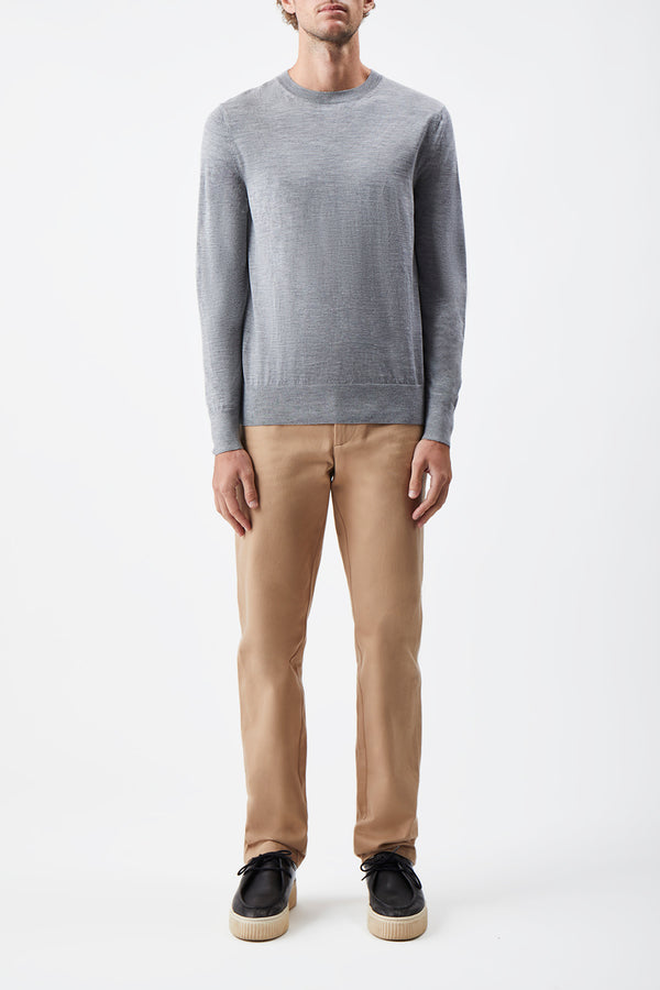 Gabriela Hearst Palco Knit Crewneck In Heather Grey Merino Wool