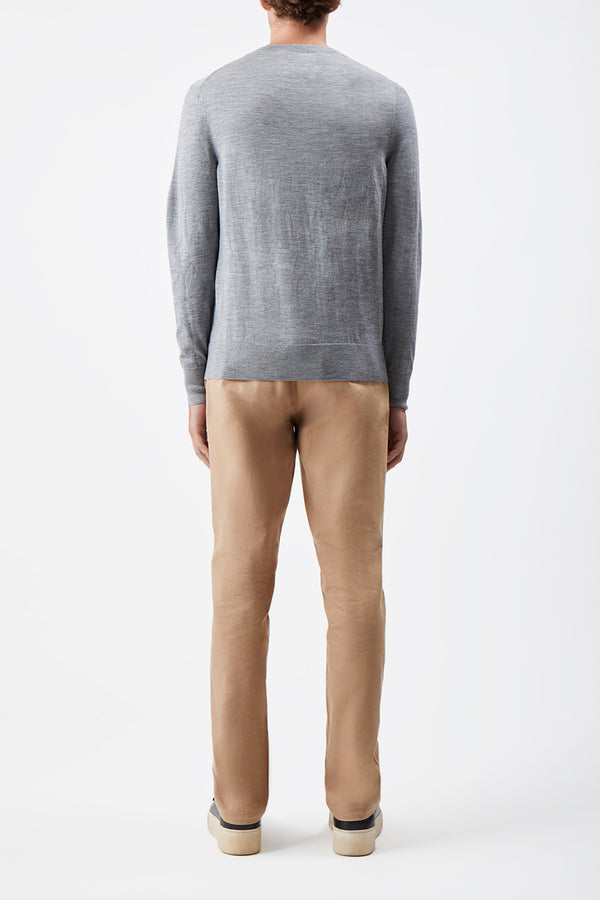 Gabriela Hearst Palco Knit Crewneck In Heather Grey Merino Wool