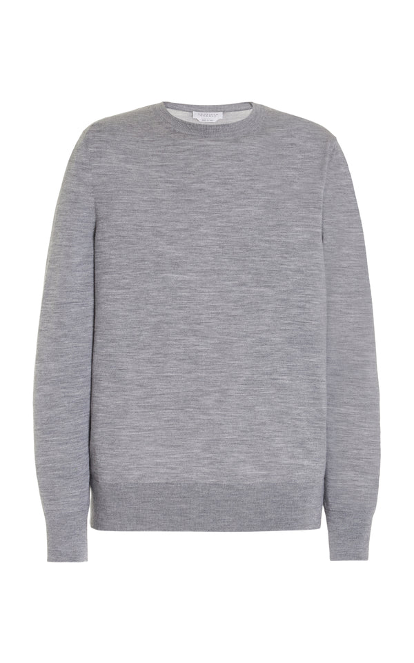 gabriela hearst Palco Knit Crewneck in Heather Grey Merino Wool