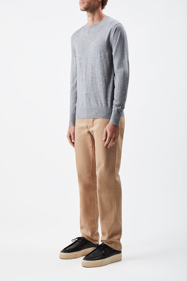 Gabriela Hearst Palco Knit Crewneck In Heather Grey Merino Wool