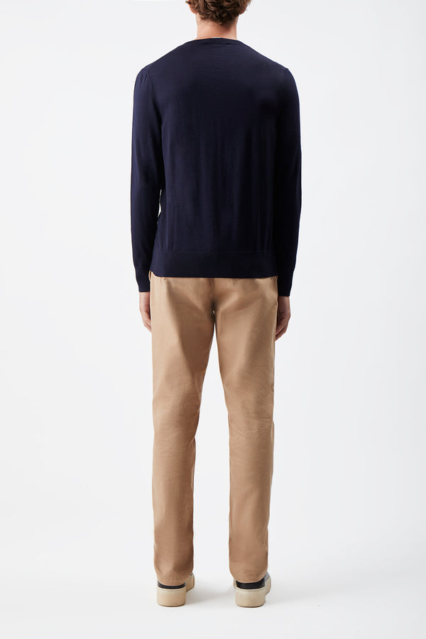 Gabriela Hearst Palco Knit Crewneck In Navy Merino Wool