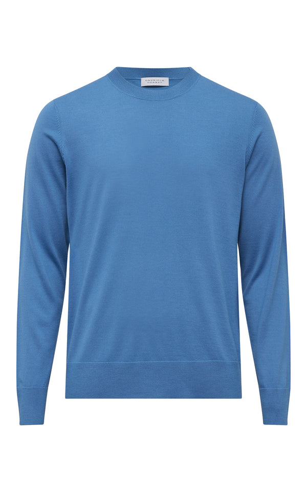 gabriela hearst Palco Knit Crewneck in Sky Merino Wool