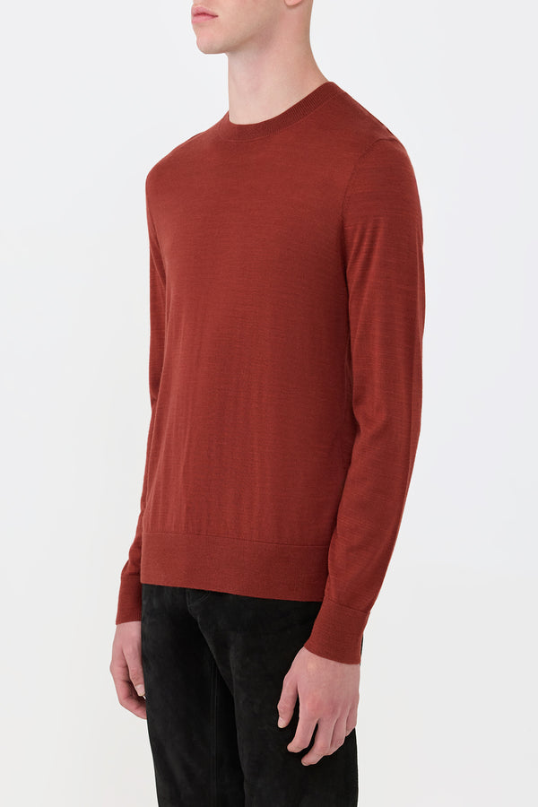 Gabriela Hearst Palco Knit Sweater In Burnt Sienna Merino Wool