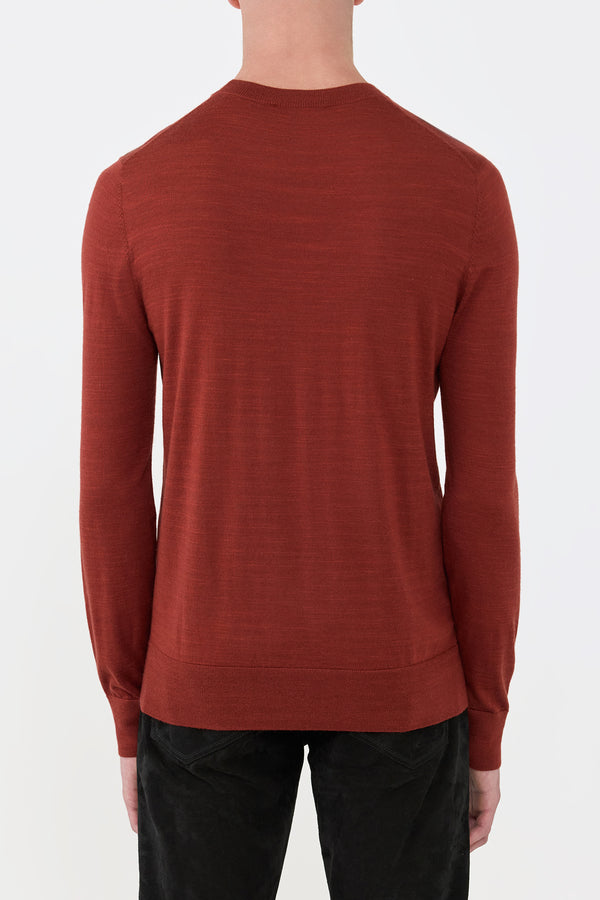 Gabriela Hearst Palco Knit Sweater In Burnt Sienna Merino Wool
