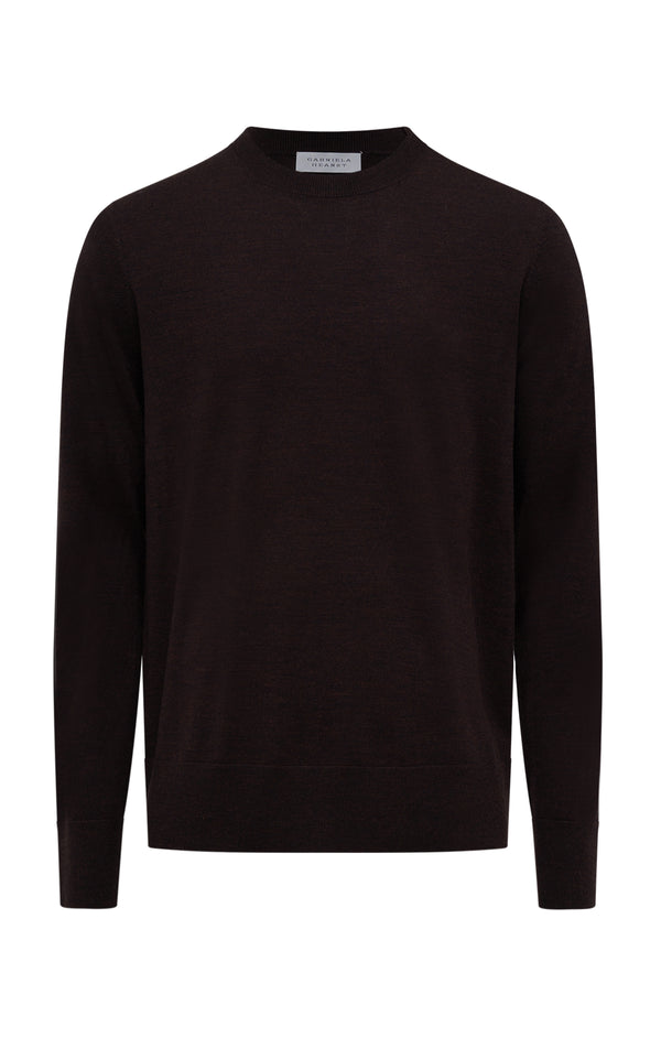 Gabriela Hearst Palco Knit Sweater In Chocolate Merino Wool