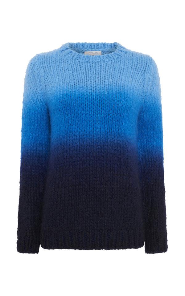 gabriela hearst Pallas Knit Sweater in Dip Dye Sky Blue Welfat Cashmere