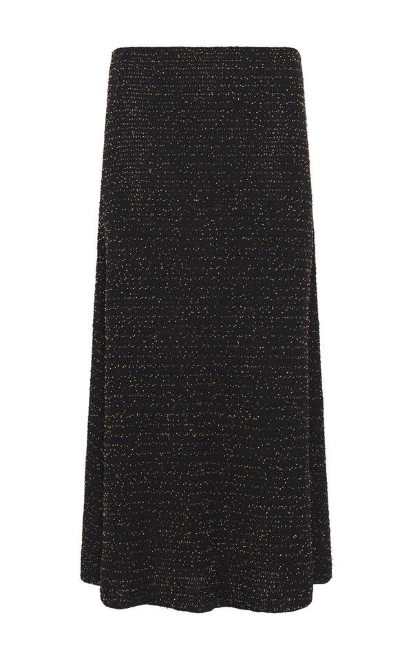 gabriela hearst Pan Knit Maxi Skirt in Black & Gold Beaded Cashmere