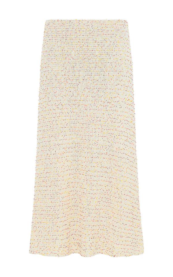 gabriela hearst Pan Knit Maxi Skirt in Ivory Multi Beaded Cashmere
