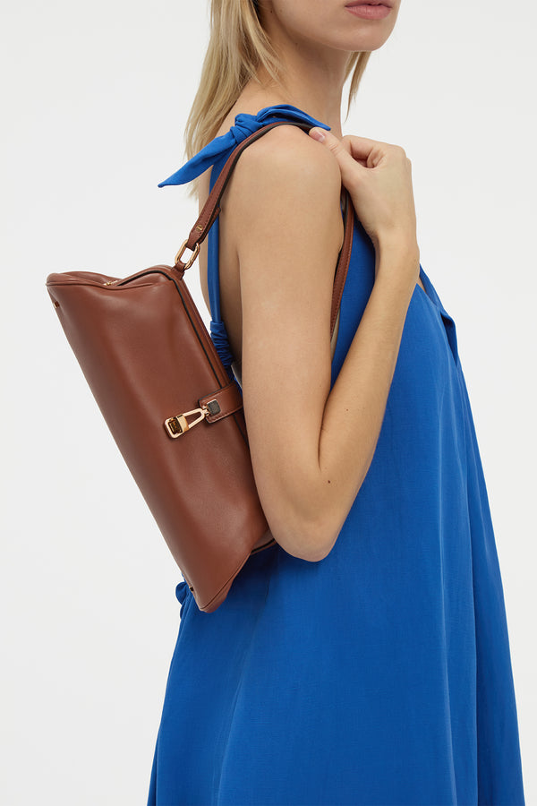 Gabriela Hearst Paola Clutch In Cognac Nappa Leather