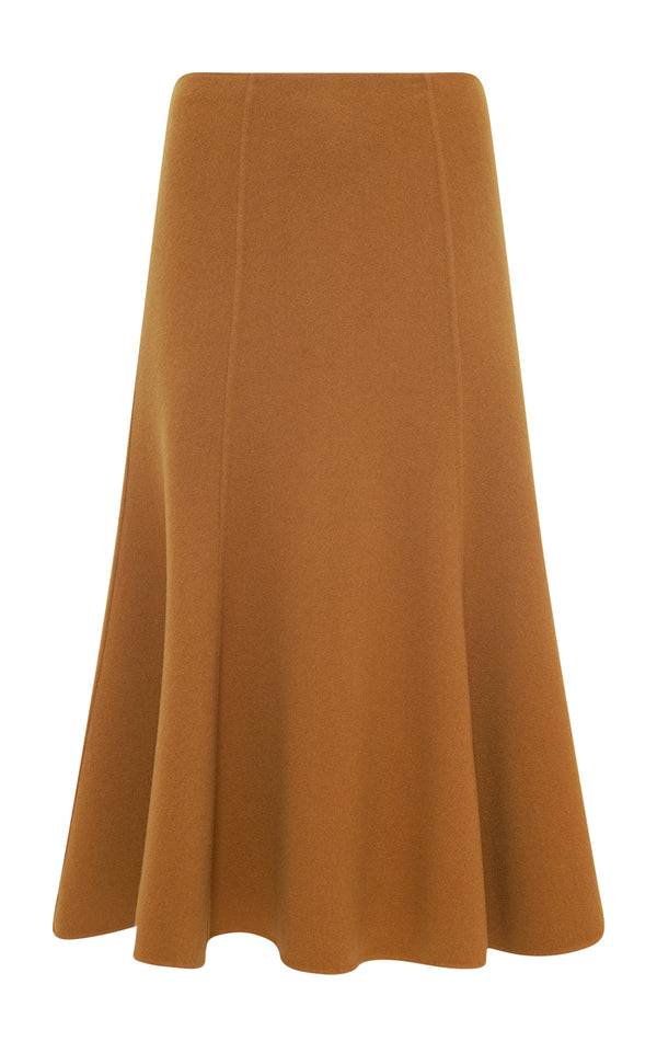 gabriela hearst Patterson Midi Skirt in Yellow Ochre Double-Face Recycled Cashmere