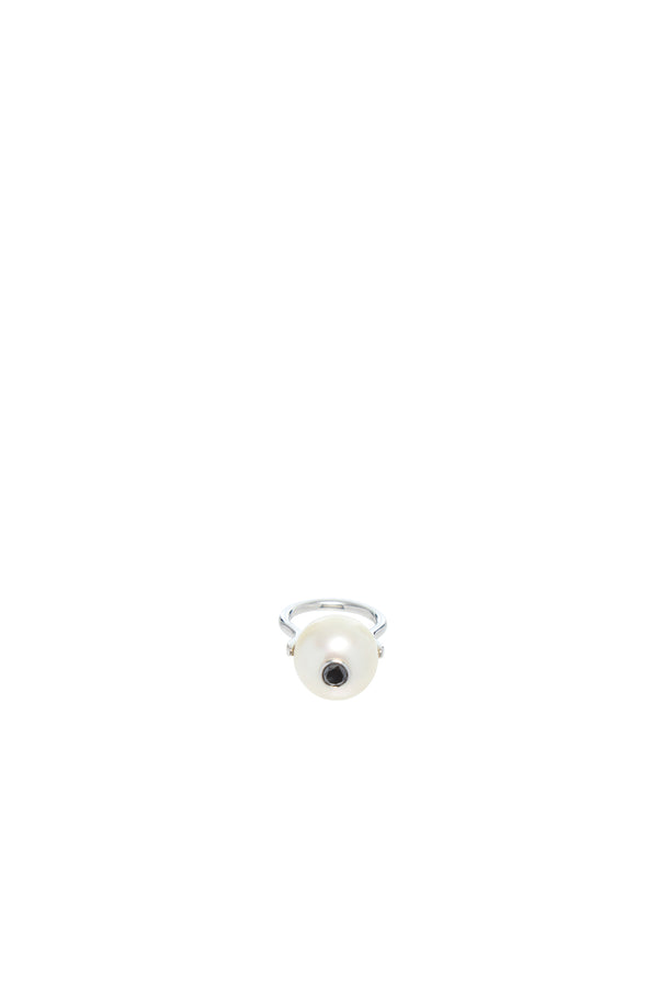 Gabriela Hearst Pearl Ring With Platinum & Black Diamond