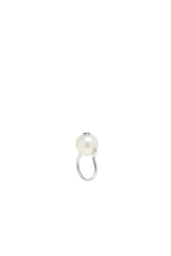Gabriela Hearst Pearl Ring With Platinum & Black Diamond
