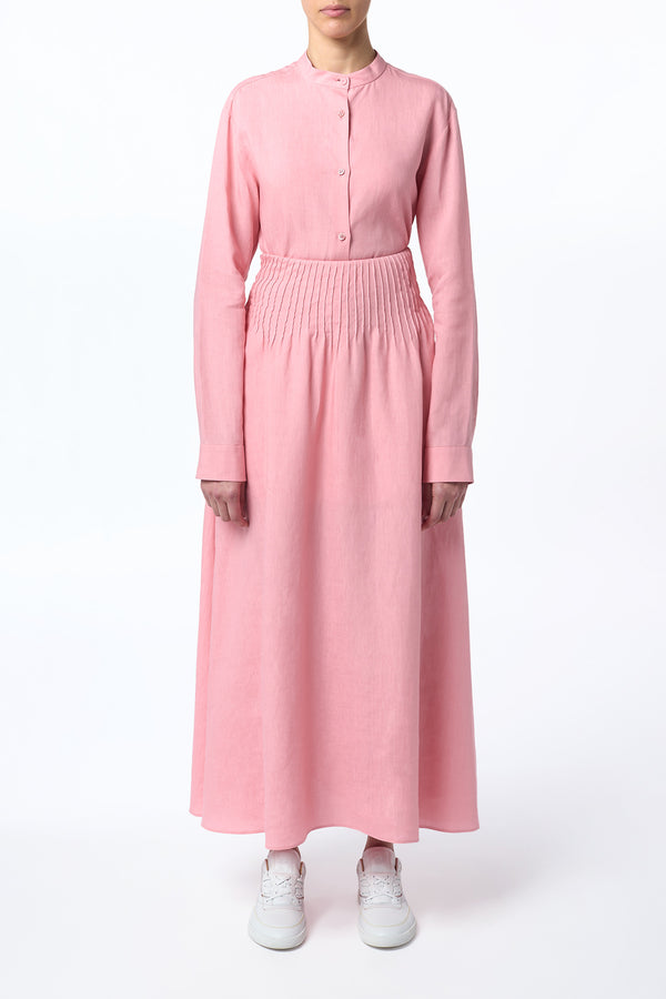 Gabriela Hearst Penelope Midi Skirt In Rosa Aloe Linen