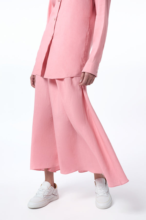 Gabriela Hearst Penelope Midi Skirt In Rosa Aloe Linen
