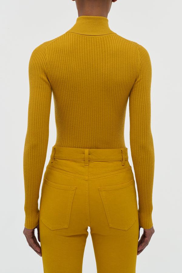 Gabriela Hearst Peppe Knit Turtleneck In Golden Birch Cashmere Silk