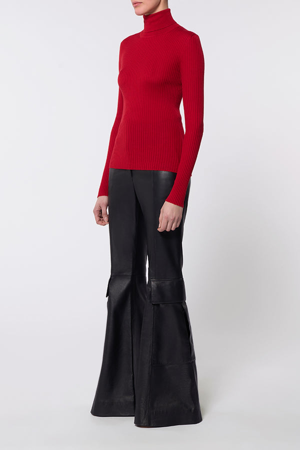 Gabriela Hearst Peppe Knit Turtleneck In Scarlet Red Cashmere Silk
