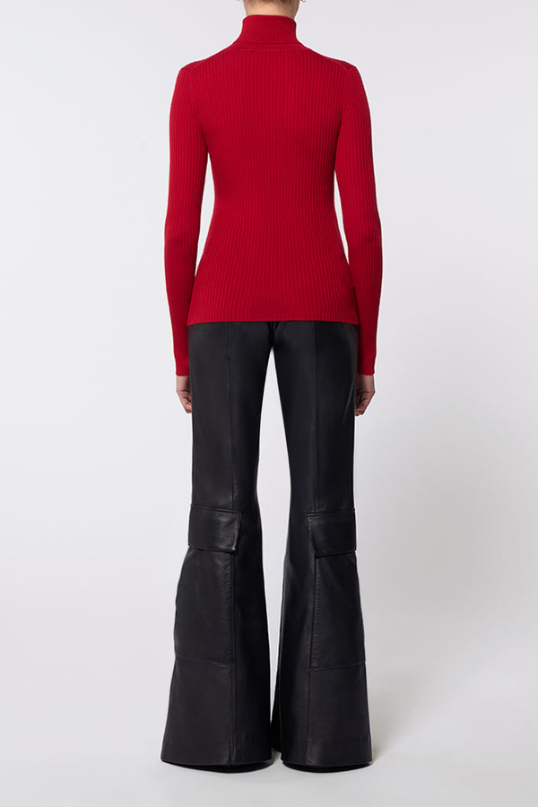 Gabriela Hearst Peppe Knit Turtleneck In Scarlet Red Cashmere Silk