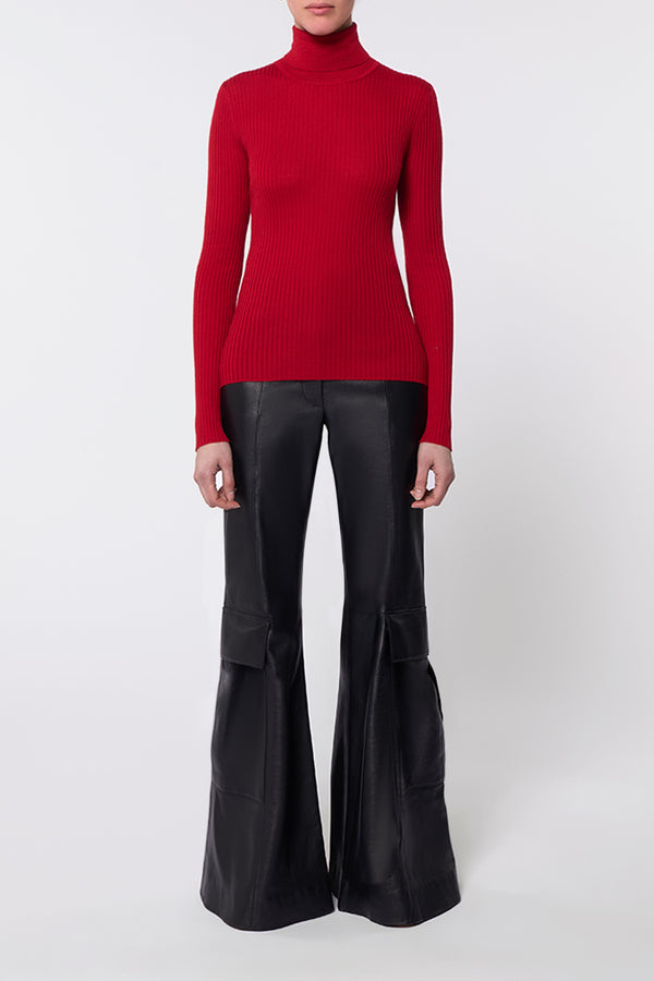 Gabriela Hearst Peppe Knit Turtleneck In Scarlet Red Cashmere Silk