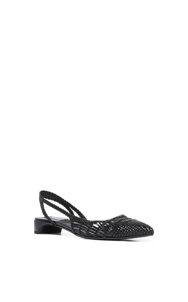 Gabriela Hearst Perro Braided Slingback Shoe In Black Leather