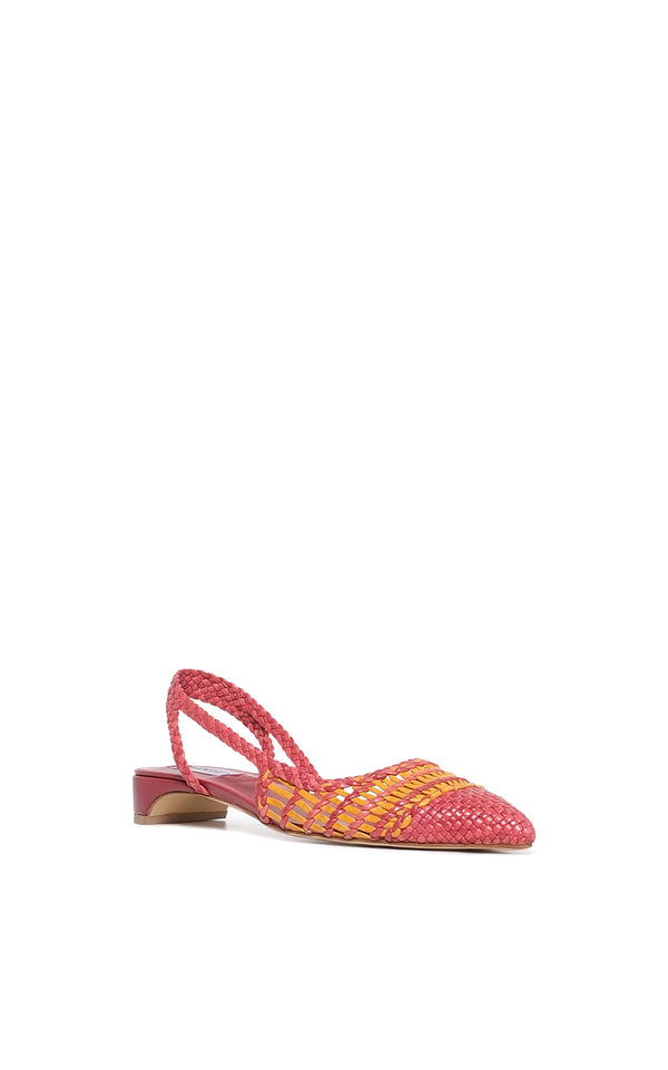 Gabriela Hearst Perro Braided Slingback Shoe In Pink Multi Leather