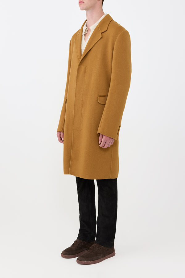 Gabriela Hearst Peter Coat In Yellow Ochre Double-Face Recycled Cashmere