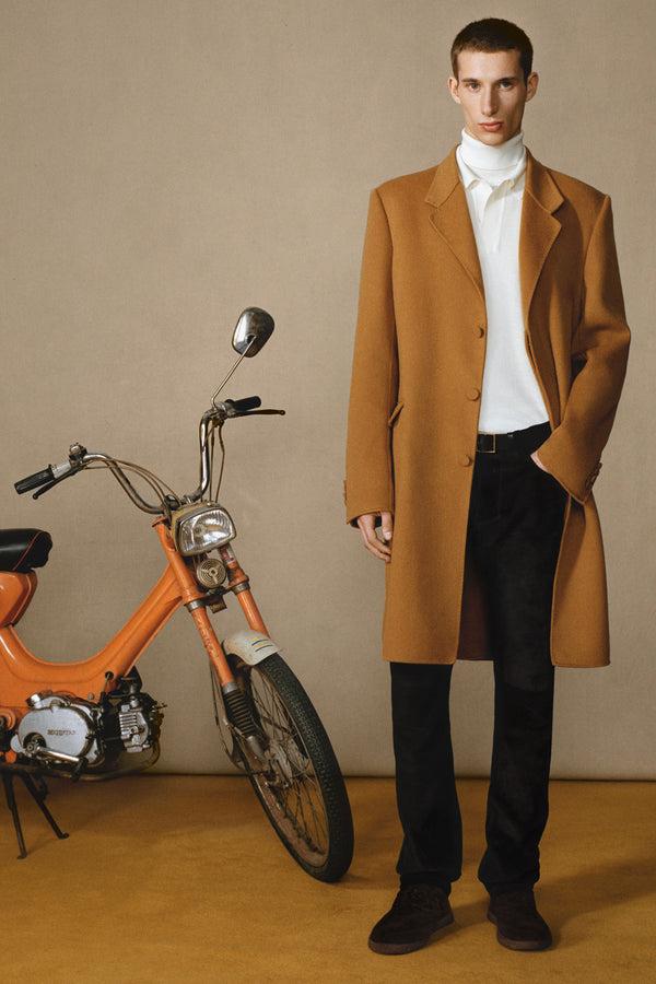 Gabriela Hearst Peter Coat In Yellow Ochre Double-Face Recycled Cashmere