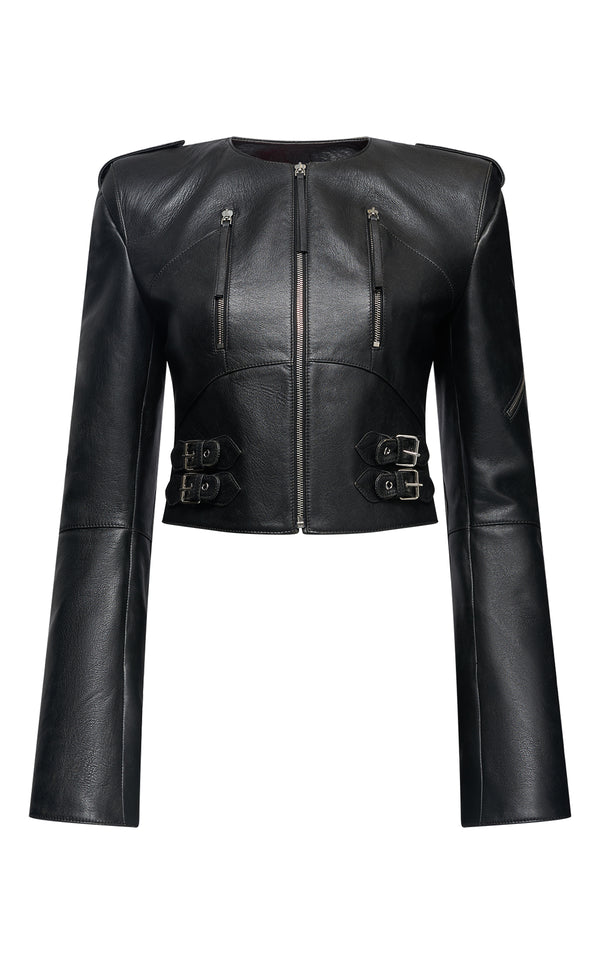 Gabriela Hearst Phanes Moto Jacket In Black Leather