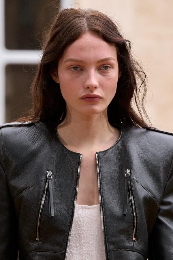 Gabriela Hearst Phanes Moto Jacket In Black Leather