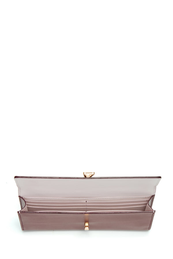 Gabriela Hearst Phone Wallet In Bordeaux & Pink Leather