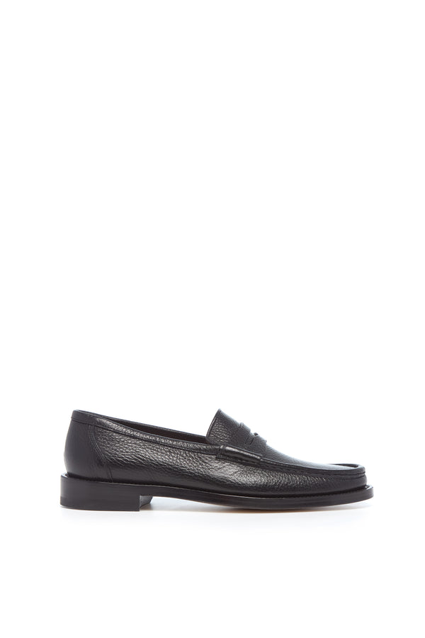 Gabriela Hearst Pierre Loafer In Black Textured Leather