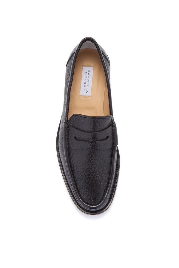Gabriela Hearst Pierre Loafer In Black Textured Leather