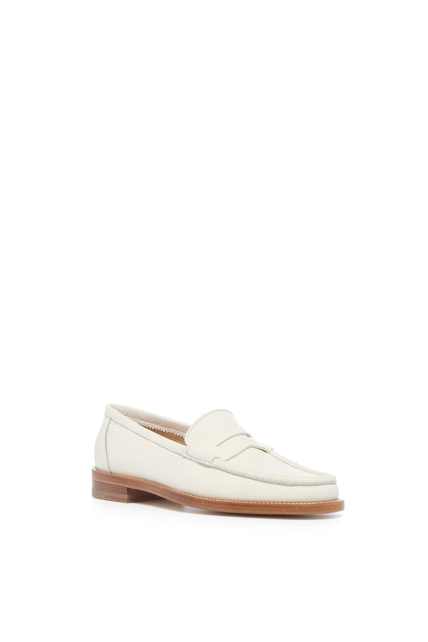Gabriela Hearst Pierre Loafer In Ivory Textured Leather