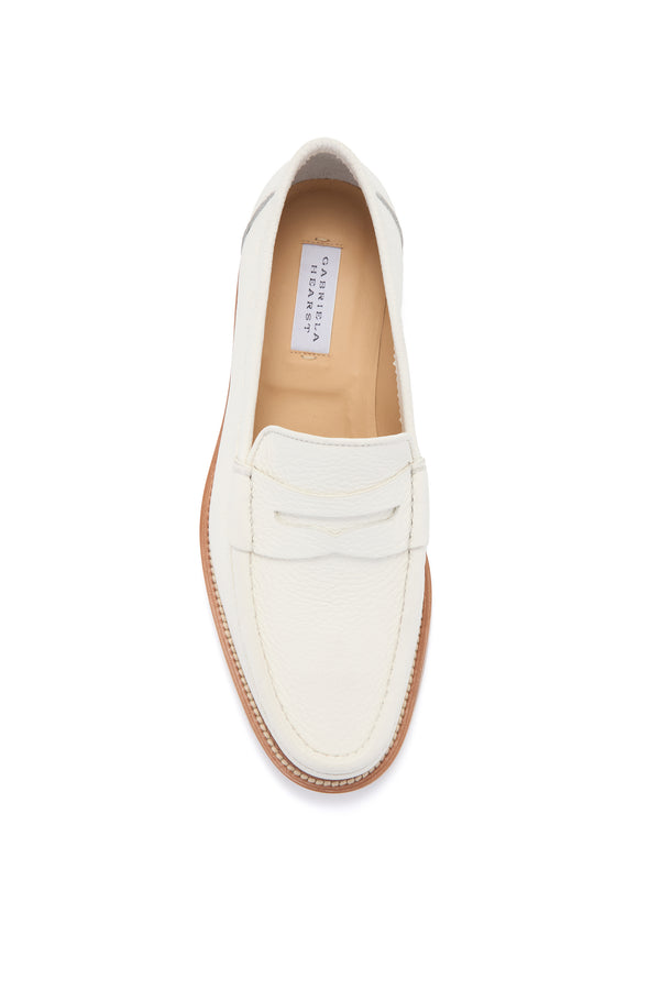 Gabriela Hearst Pierre Loafer In Ivory Textured Leather