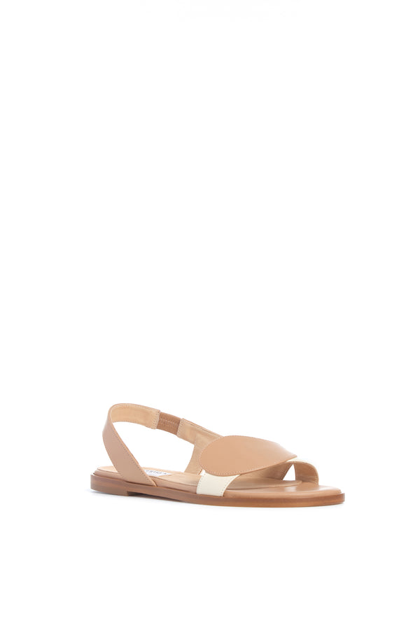 Gabriela Hearst Pippa Flat Sandal In Ivory & Nude Nappa Leather