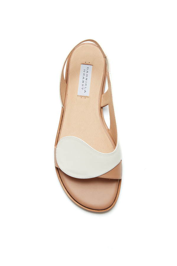 Gabriela Hearst Pippa Flat Sandal In Ivory & Nude Nappa Leather