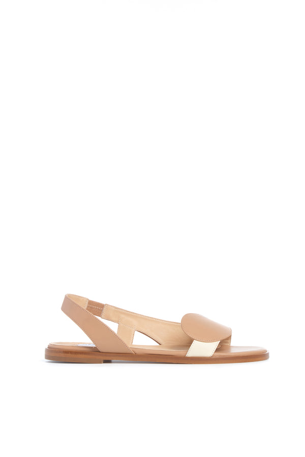gabriela hearst Pippa Flat Sandal in Ivory & Nude Nappa Leather