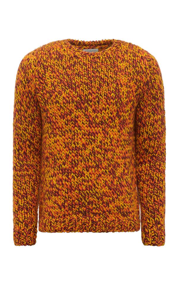 gabriela hearst Poros Knit Sweater in Cadmium Yellow Spice & Bordeaux Cashmere