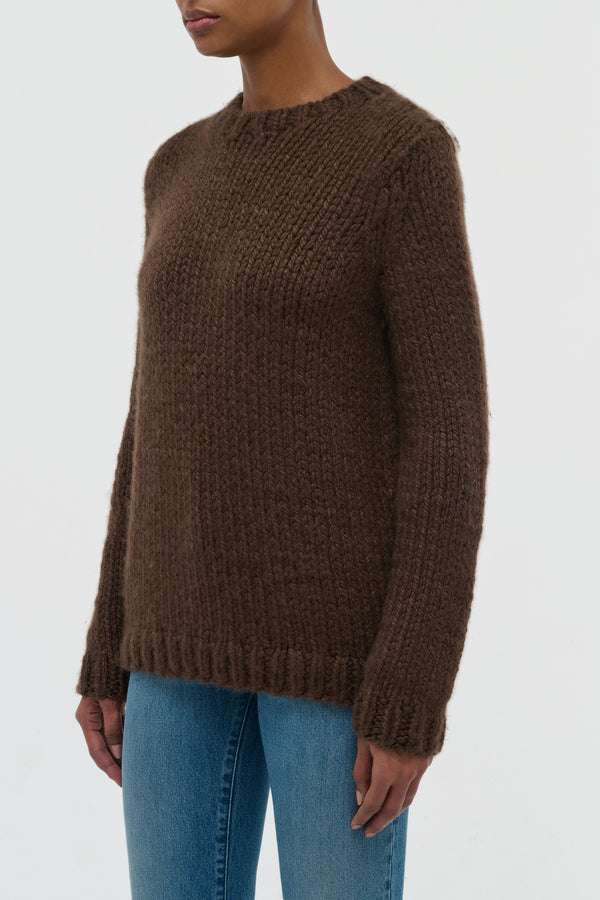 Gabriela Hearst Poros Knit Sweater In Chocolate Cashmere