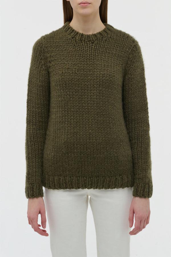 Gabriela Hearst Poros Knit Sweater In Olive Cashmere