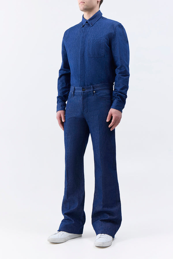 Gabriela Hearst Preston Five Pocket Pant In Recycled Cotton Linen Denim